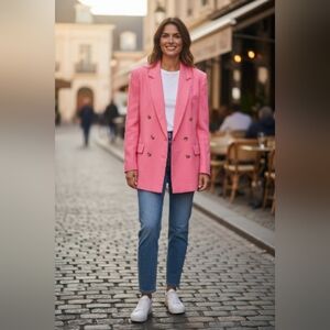 SPIEGEL PEACH Double-Breasted Blazer LARGE